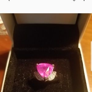 Genuine pink sapphire ring